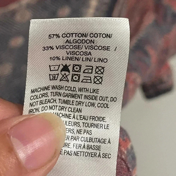 Lucky Brand women’s red and blue linen blouse size Medium - Picture 5 of 5